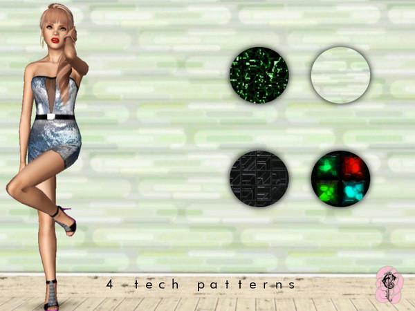 Sims 3 — 4 Tech Patterns by pepper0908892 — Four patterns for your Techy [or futuristic] Sims.