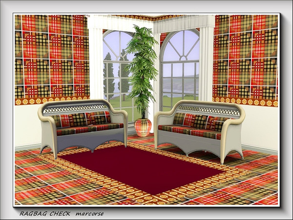 Sims 3 — Ragbag Check pattern by marcorse — An interesting check pattern featuring patches from the rag bag.