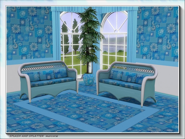 Sims 3 — Splash and Splatter pattern by marcorse — Splashes, splatters and splotches in blue shades with some added