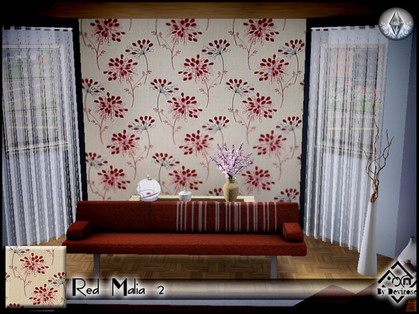 Sims 3 — Red Malia 2 by Devirose — By Devirose,created using EA's 'Create a Pattern'.'-No need Expansion packs,base game