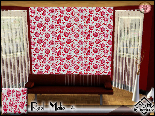 Sims 3 — Red Malia 4 by Devirose — By Devirose,created using EA's 'Create a Pattern'.'-No need Expansion packs,base game