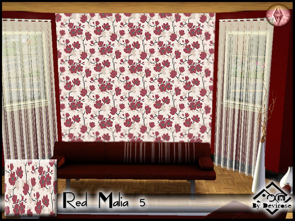 Sims 3 — Red Malia 5 by Devirose — By Devirose,created using EA's 'Create a Pattern'.'-No need Expansion packs,base game