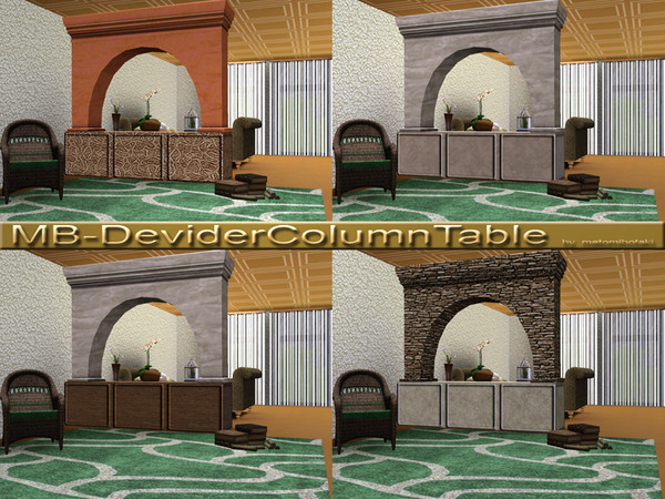 Sims 3 — MB-DividerColumnTable by matomibotaki — MB-DividerColumnTable, new object with half-round cutout, to give your
