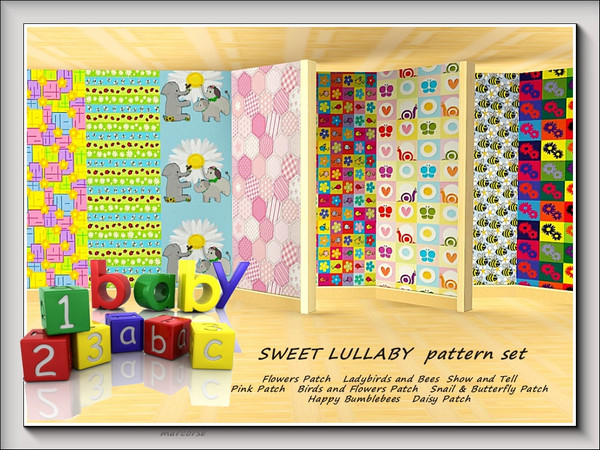 Sims 3 — Sweet Lullaby pattern set by marcorse — Sweet Lullaby is a set of patterns selected for use in the nursery or in