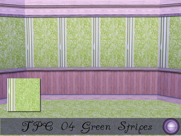 Sims 3 — D2DTPC04 Green Stripe by D2Diamond — Part of the Texture Pattern Challenge Collection. Patterns and Textures by