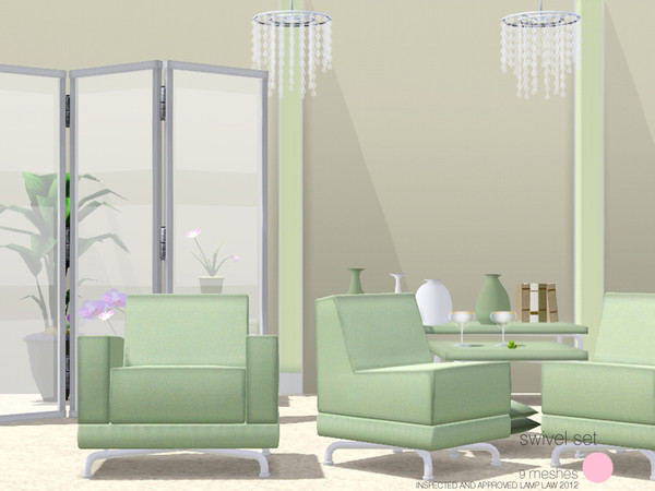Sims 3 — Swivel Set by DOT — Swivel Set Modern with a Retro feel for Indoor Living. 9 Sims3 Mesh 2 Living Chair, 3