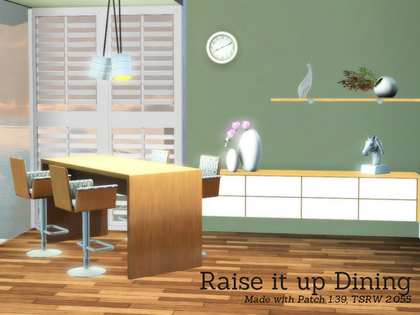 Sims 3 — Raise it Up Dining by Angela — Raise it up! New diningset, consists of the following items: Pubtable high