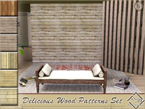 Sims 3 — Delicious Woods Patterns Set by Devirose — Want to make your warm and cozy your interior? Or elegant up your