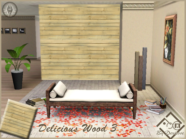 Sims 3 — Delicious Wood 3 by Devirose — By Devirose-created using EA's 'Create a Pattern'.'-No need Expansion packs,base