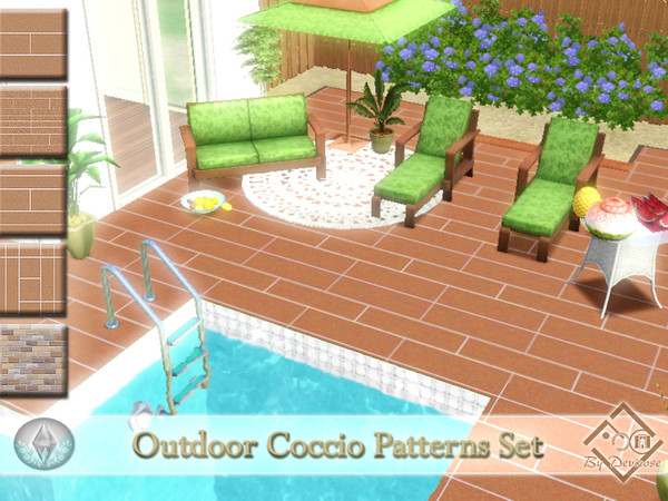 Sims 3 — Outdoor Coccio Patterns Set by Devirose — Terracotta bricks for your garden,both for the floor that the walls,in