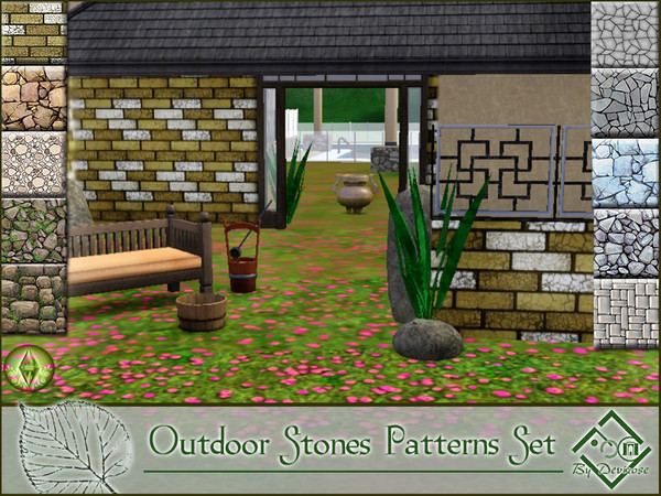 Sims 3 — Outdoor Stones Patterns Set by Devirose — A set suitable for both walls to floors, preferably outside beautiful