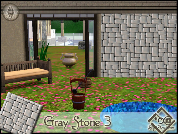 Sims 3 — Gray Stone 3 by Devirose — By Devirose- created using EA's 'Create a Pattern'.'-No need Expansion packs,base