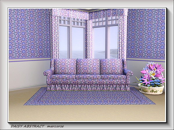 Sims 3 — Daisy Abstract pattern by marcorse — A small format, allover design with a daisy motif. Background is