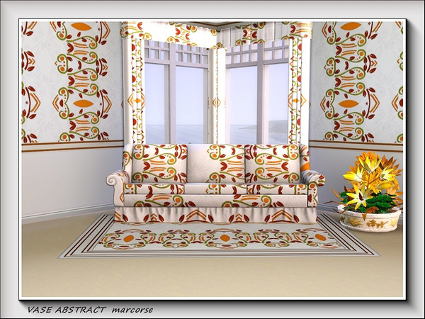 Sims 3 — Vase Abstract pattern by marcorse — A vertical, orange and brown pattern featuring a classic vase abstract