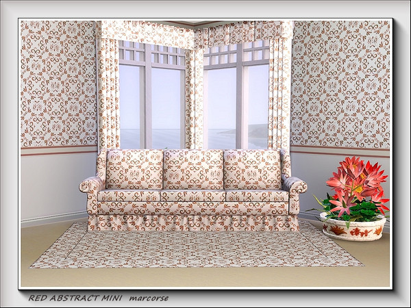 Sims 3 — Red Abstract Mini pattern by marcorse — A small format, allover repeat pattern composed entirely of repeats of