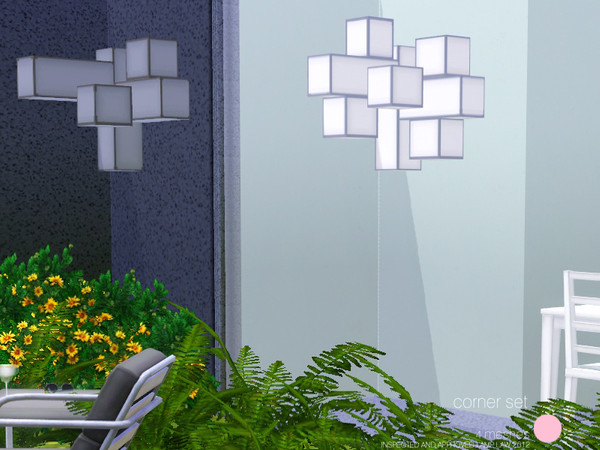 Sims 3 — Corner Lamp Set by DOT — Corner Lamp Set Cloth Shade Base. Modern Contemporary Design with Clean Lines for