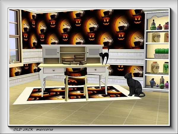 Sims 3 — Old Jack pattern by marcorse — A scary old Jack O'Lantern carved from a big round pumpkin. . . he's wearing a