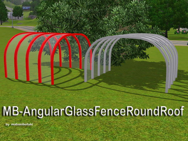 Sims 3 — MB-AngularGlassFenceRoundRoof by matomibotaki — MB-AngularGlassFenceRoundRoof, a rounded glass fence inspired by