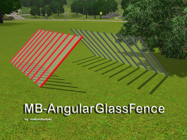 Sims 3 — MB-AngularGlassFence by matomibotaki — MB-AngularGlassFence, ispired by the built set from 11DOTS, I tried to