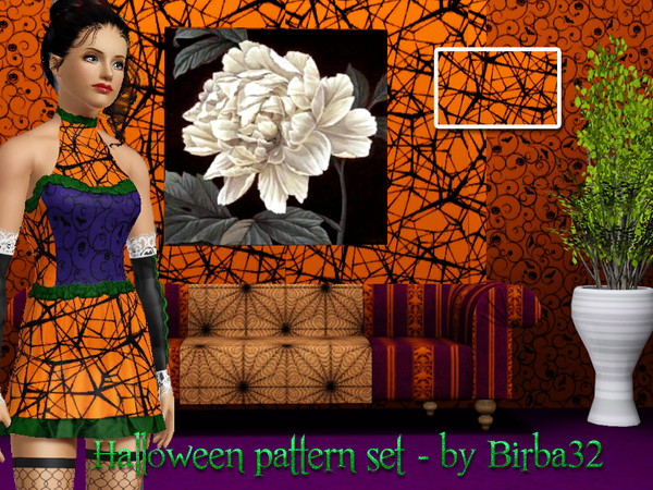 Sims 3 — Halloween patterns - web by Birba32 — A bit of cobwebs around the house on Halloween night will surely scare