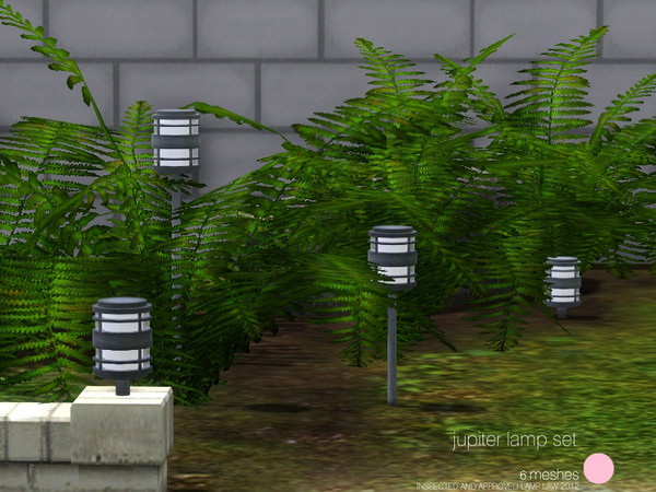 Sims 3 — Jupiter Lamp Set by DOT — Jupiter Lamp Set. Glass Shade with Metal Base. Modern Contemporary Design with Clean