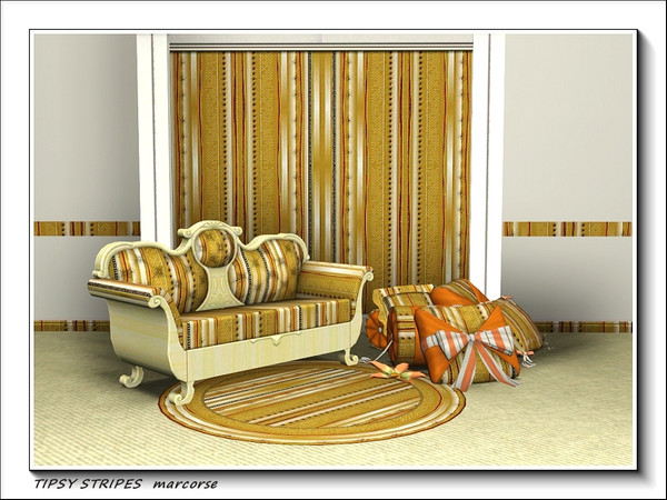 Sims 3 — Tipsy Stripes pattern by marcorse — A little bit of poetic licence here . . this striped pattern - in yellow,
