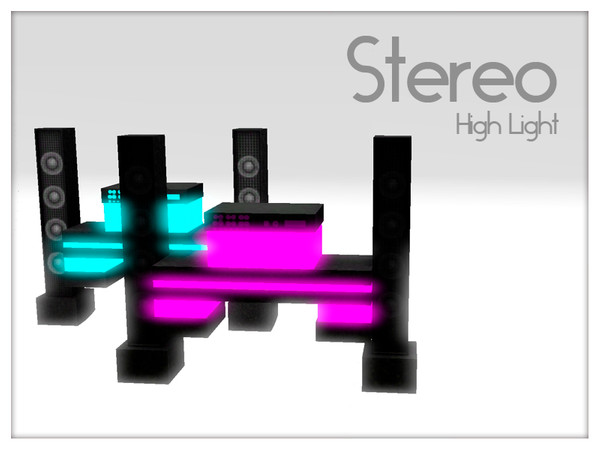 Sims 3 — Stereo High Light by Kiolometro — Glowing furniture for your club. Not just to lose it in the dark. It is audio.