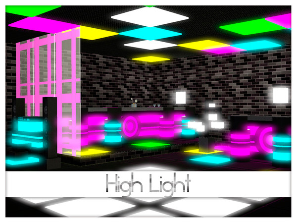 Sims 3 — High Light by Kiolometro — Glowing furniture for your club. Not just to lose it in the dark.