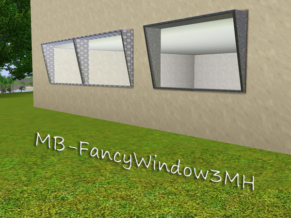 Sims 3 — MB-FancyWindow3MH by matomibotaki — MB-FancyWindow3MH, medium-high 3x1 new window mesh, tilted and recolorable,