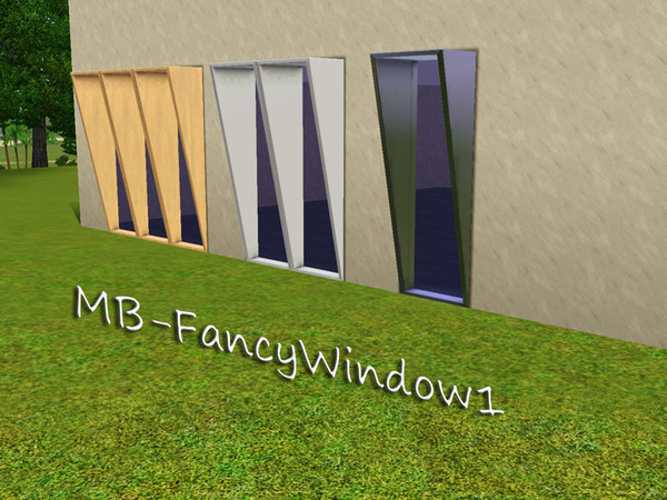Sims 3 — MB-FancyWindow1 by matomibotaki — MB-FancyWindow1, wall-high 1x1 new window mesh, tilted, recolorable, by