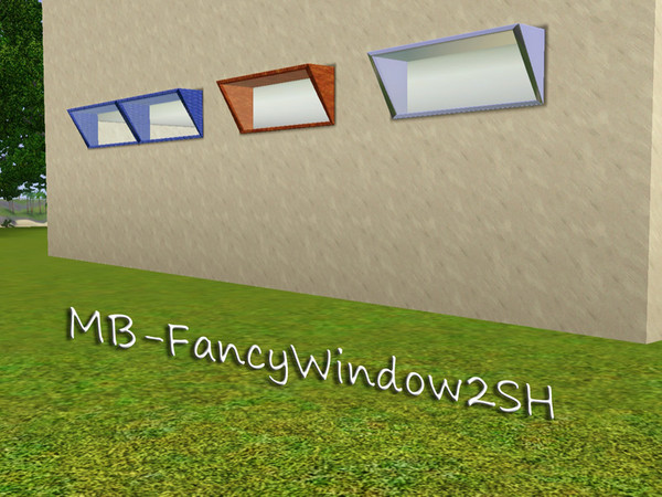 Sims 3 — MB-FancyWindow2SH by matomibotaki — MB-FancyWindow2SH, short 2x1 new window mesh, tilted and recolorable, by