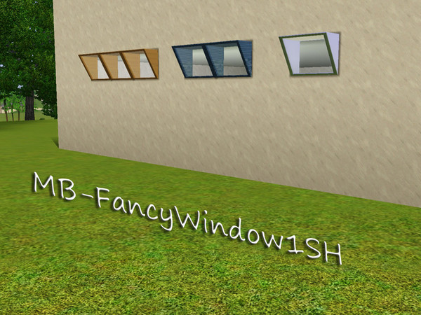Sims 3 — MB-FancyWindow1SH by matomibotaki — MB-FancyWindow1SH, short 1x1 new window mesh, tilted and recolorable, by