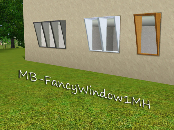Sims 3 — MB-FancyWindow1MH by matomibotaki — MB-FancyWindow1MH, medium-high 1x1 new window mesh, tilted and recolorable,