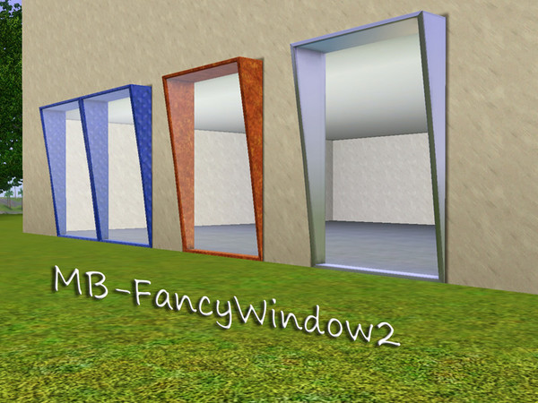Sims 3 — MB-FancyWindow2 by matomibotaki — MB-FancyWindow2, wall-high 2x1 new window mesh, tilted and recolorable, by