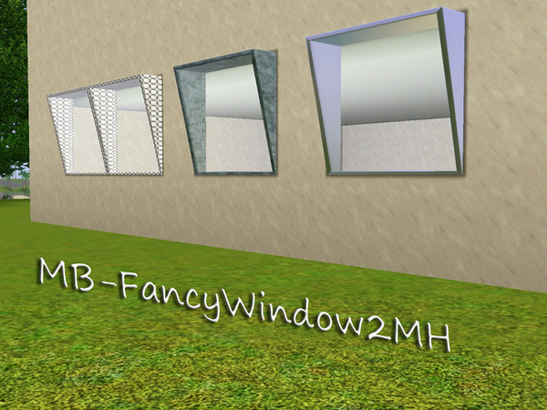 Sims 3 — MB-FancyWindow2MH by matomibotaki — MB-FancyWindow2MH, medium-high 2x1 new window mesh, tilted and recolorable,