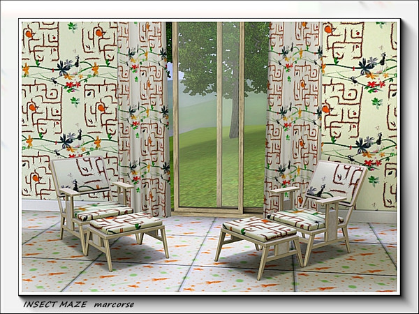 Sims 3 — Insect Maze pattern by marcorse — A fun design featuring a centipede maze which a pair of confused ants need to