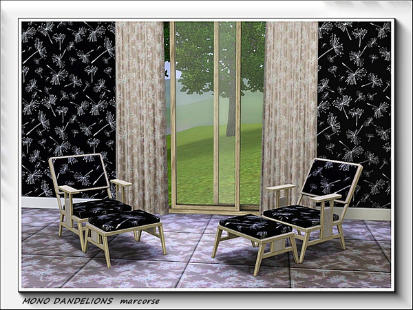 Sims 3 — Mono Dandelions pattern by marcorse — Who hasn't puffed on a dandelion flower head and watched the seeds fly off