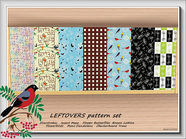 Sims 3 — Leftovers pattern set by marcorse — These 7 patterns don't have much of anything in common, for the simple