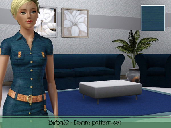 Sims 3 — Denim pattern - Jeans1a by Birba32 — A set with 6 jeans patterns. Try it on clothing but also on tapestry, your