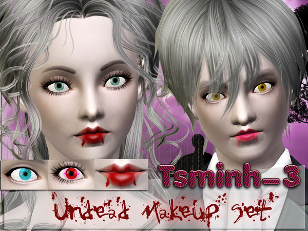 Sims 3 — Undead Makeup Set by TsminhSims — A makeup set with the dead, the zombie, the vampire and the ghost. This set
