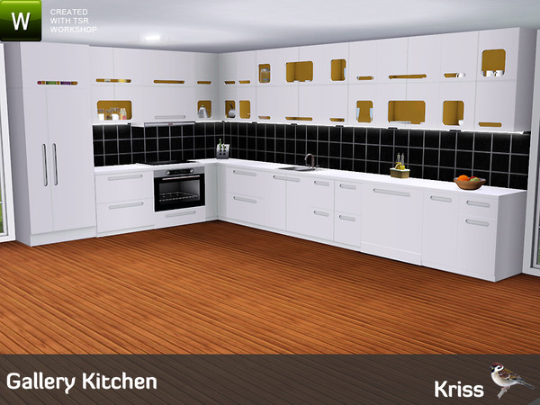 Sims 3 — Gallery Kitchen by Kriss — Build your dream kitchen with this sleek, modern and highly customizable set