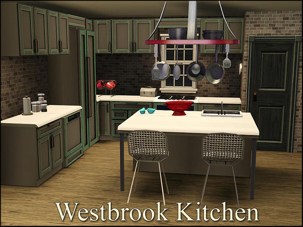 Sims 3 — Westbrook Kitchen by sim_man123 — A modern, slightly industrial kitchen with a bit of rustic charm. All