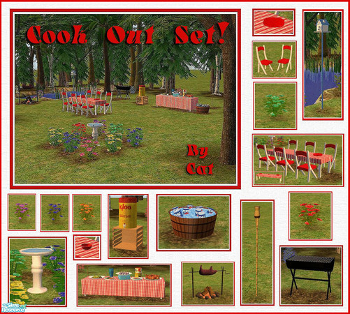 Sims 2 — Cook Out Set by cat3cm — A set of new items to make your backyard cook out a big success!