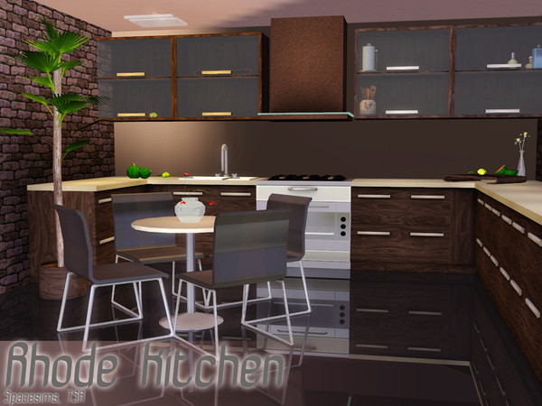 Sims 3 — Rhode kitchen by spacesims — This an elegant, shiny and modern kitchen for your sims to enjoy! The counters are