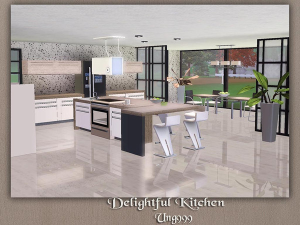 Sims 3 — Delightful Kitchen and Dining  by ung999 — A set of stylist and modern kitchen for your sims. Set includes 19