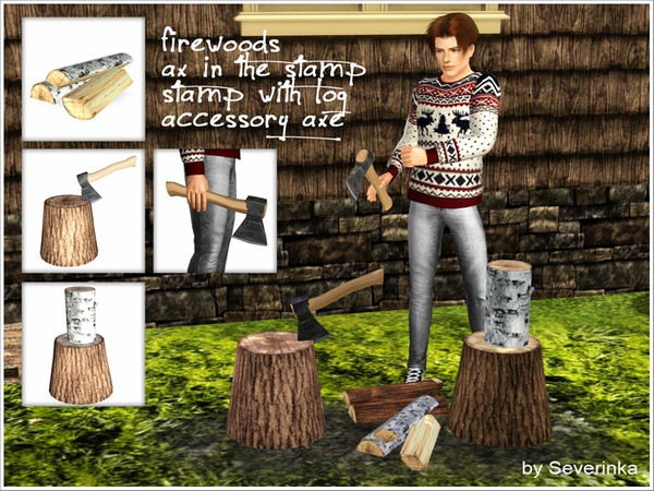 Sims 3 — Set firewood by Severinka_ — A collection of objects for decorating a country house, cottage. Decorate your