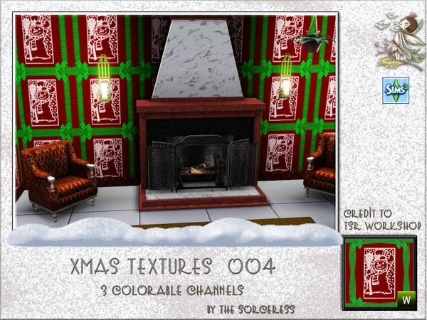 Sims 3 — JJs Christmas Texture 004 Pattern by thesorceress — 4 Patterns with a touch of Winter and Xmas feeling to them.