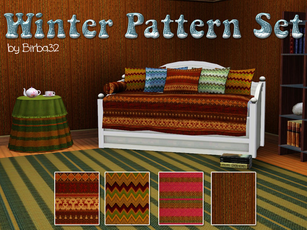 Sims 3 — Winter pattern set by Birba32 — 4 pattern in theme with the winter season, perfect for wool sweaters or warm