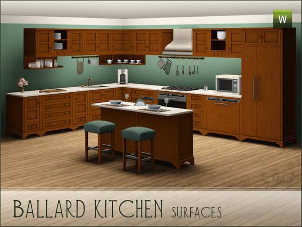 Sims 3 — Ballard kitchen - surfaces by Gosik — This is first part of the Ballard kitchen - a luxary, wooden kitchen for