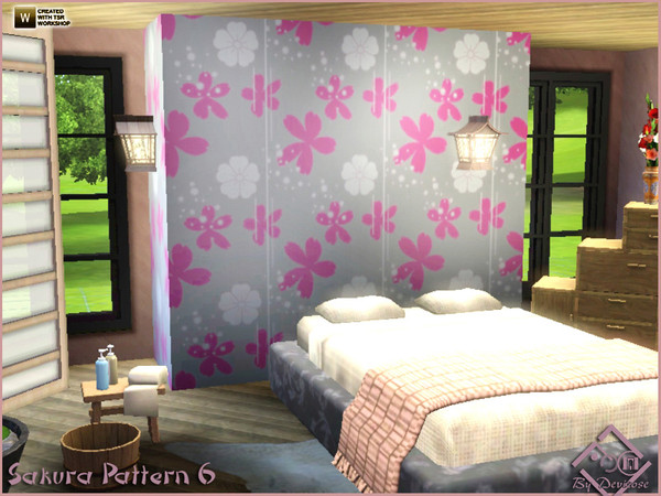 Sims 3 — Sakura Pattern 6 by Devirose — Lovely 'sakura' flowers,for japanese atmosphere.Created with TSR Workshop.Base